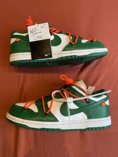 Off-White × Nike Dunk Low "White/Pine Green"