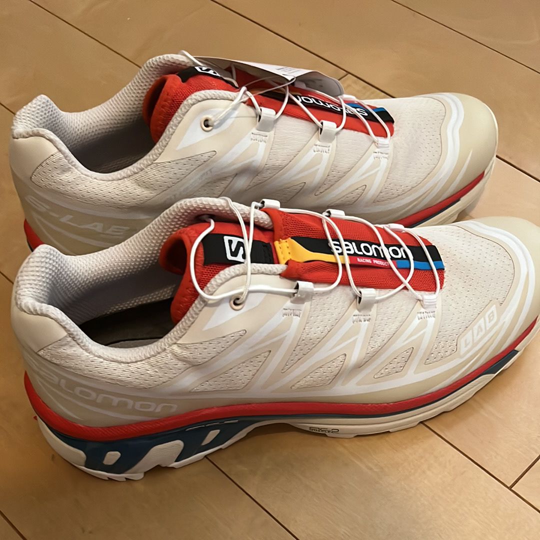 Salomon XT-6 "Almond Milk/Bleached Sand/Aurora Red"