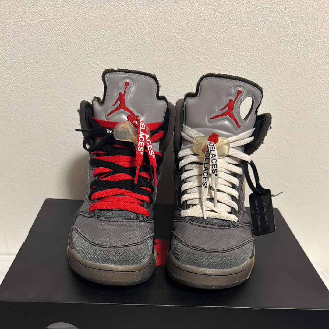 Off-White × Nike Air Jordan 5 "Black/Muslin/Fire Red"