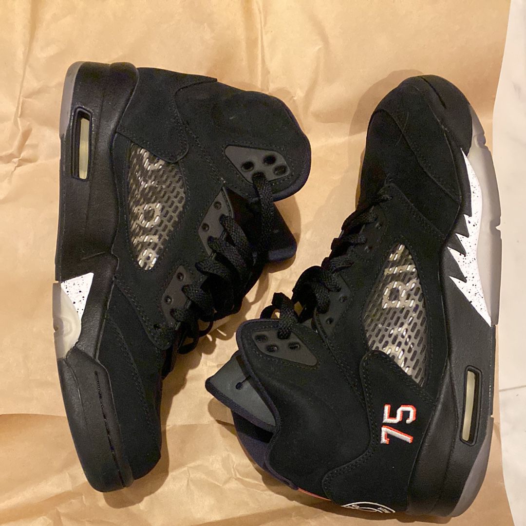 NIKE AIR JORDAN 5 PARIS SAINT-GERMAIN BLACK/CEMENT GREY
