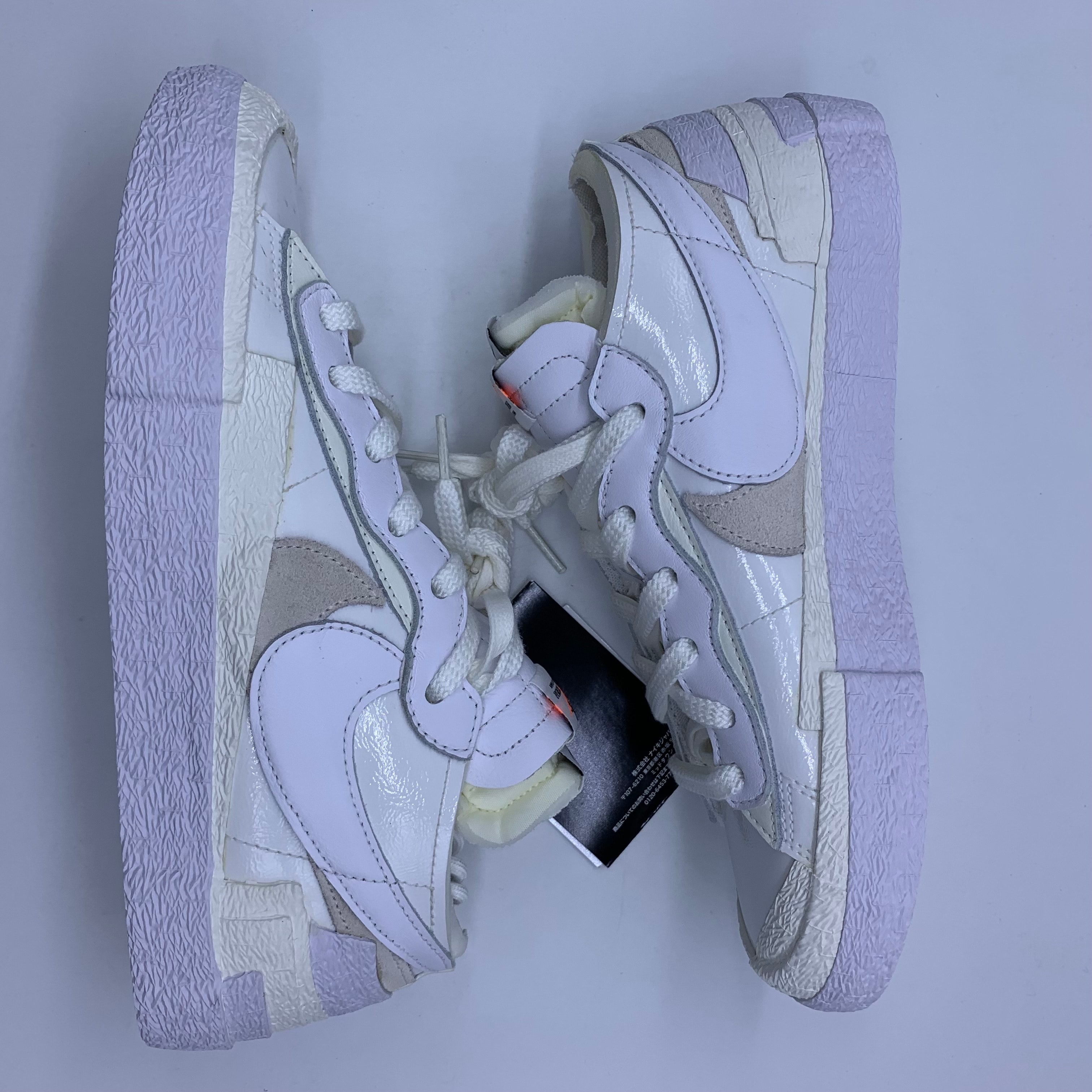sacai × Nike Blazer Low "White Patent Leather"