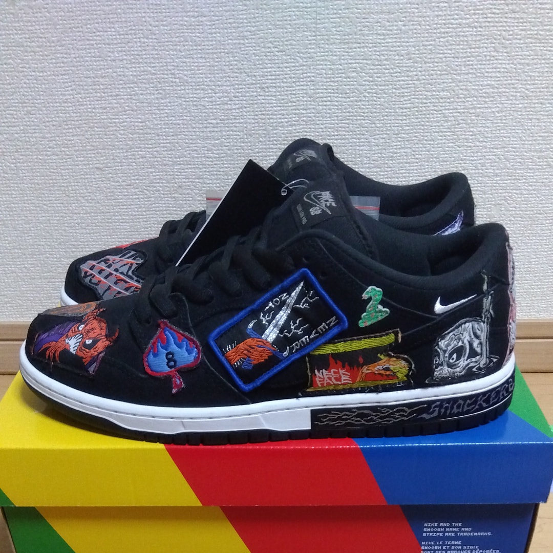 Neck face × Nike SB Dunk Low "Black/White/Multi Color"