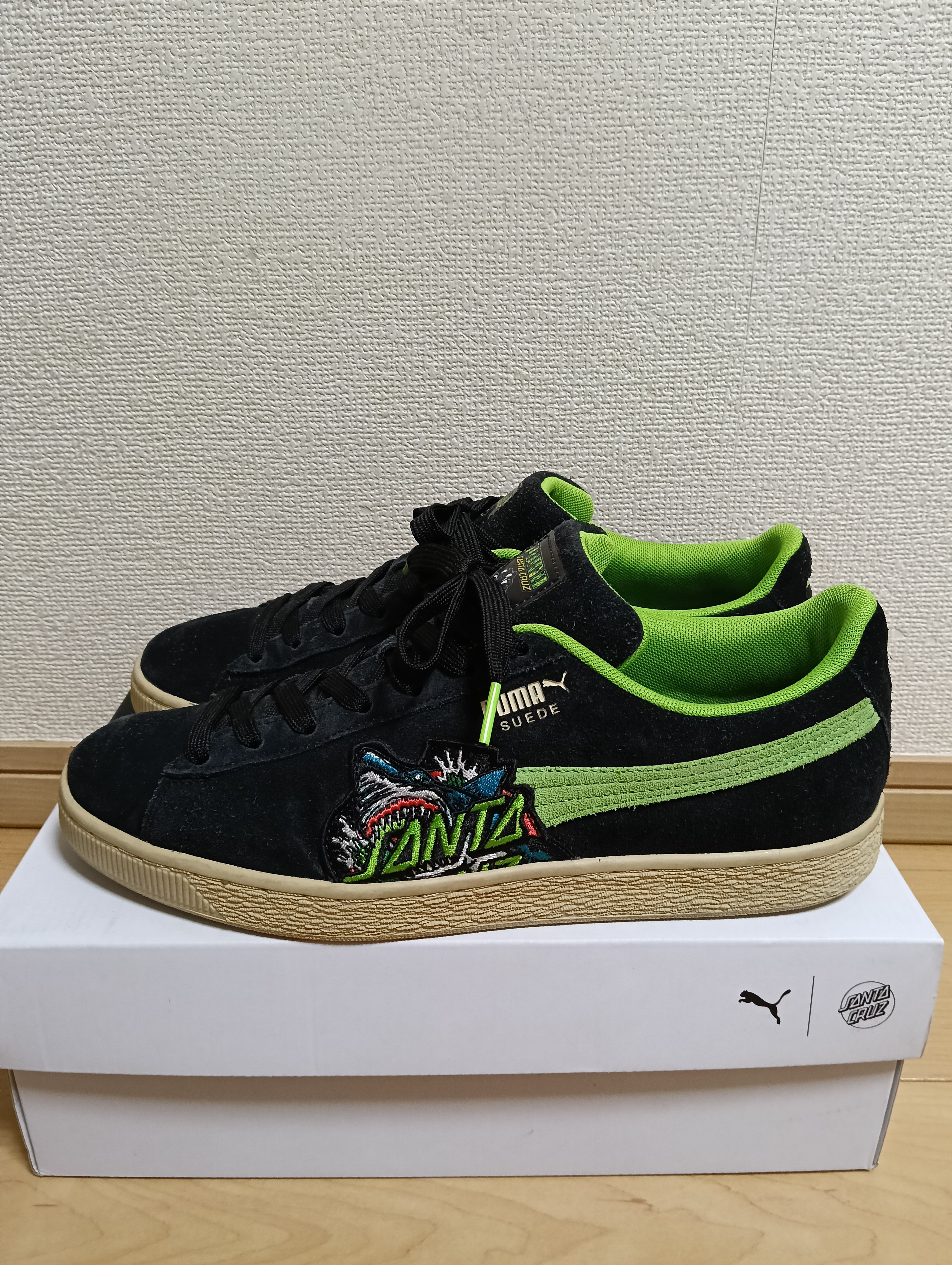 PUMA プーマ スウェード サンタクルーズ ブラック グリーンフラッシュ 381905-01 size:26.5cm Puma Suede Santa Cruz Shark | 381905-01 | AFEW STORE