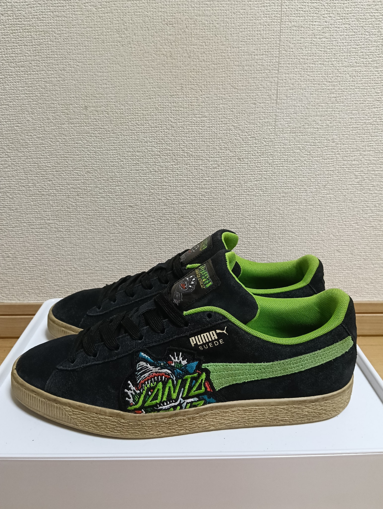 Santa Cruz × Puma Suede "Black/Green Flash"