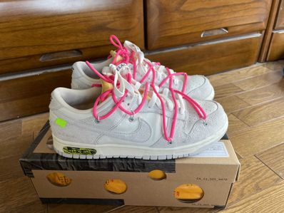 Off-White × Nike Dunk Low "Sail/Neutral Gray/Hyper Pink"