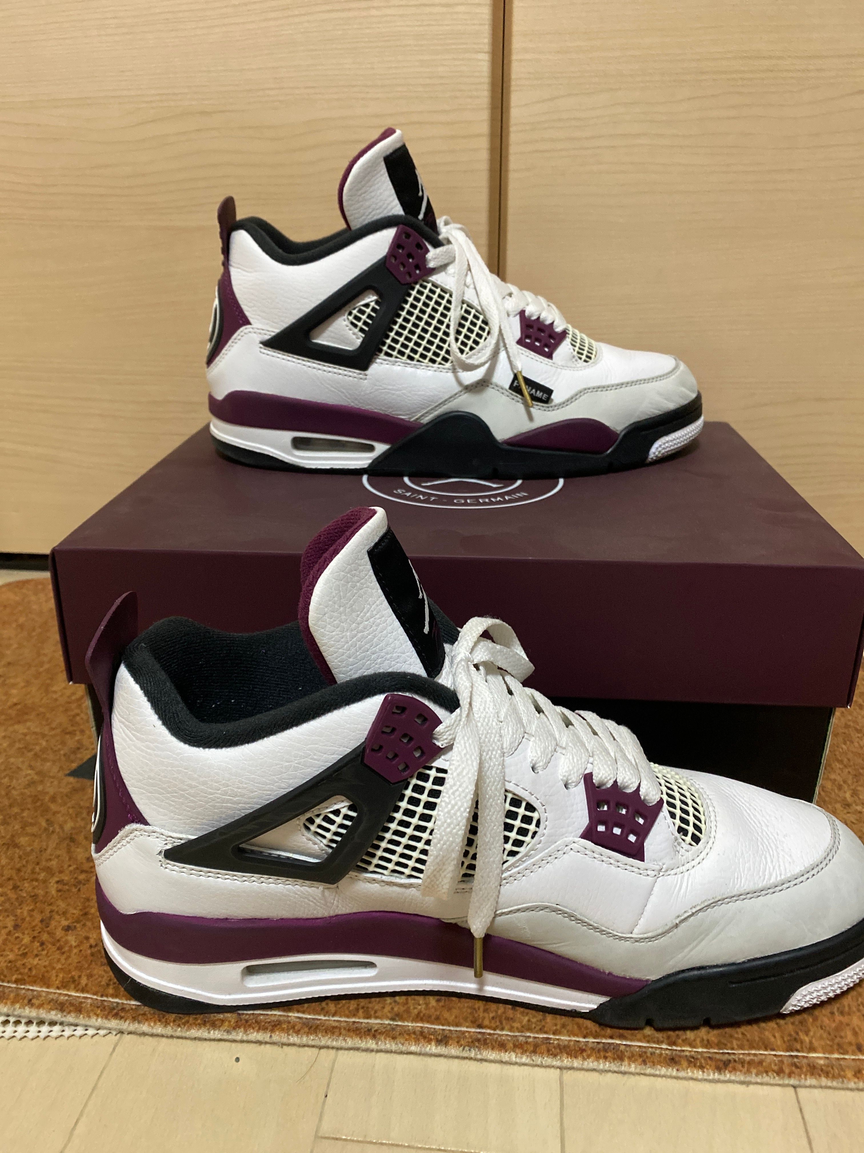 Paris Saint Germain ×Nike Air Jordan 4 Retro "White/Bordeaux/Neutral Gray"