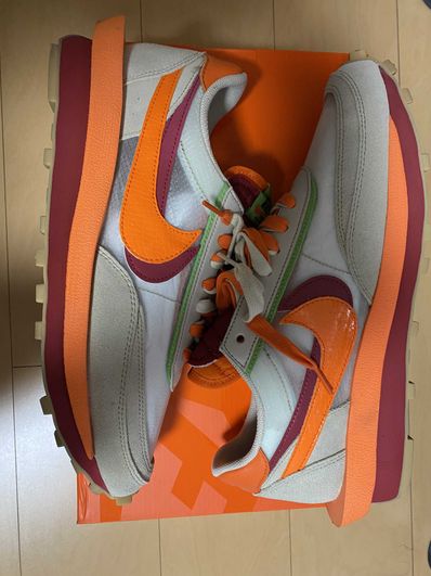 CLOT × Sacai × Nike LD Waffle "Orange Blaze"