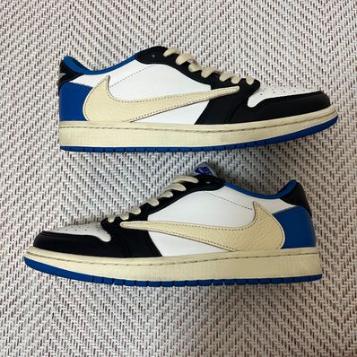 Travis Scott × fragment design × Nike Air Jordan 1 Low OG SP "Military Blue"