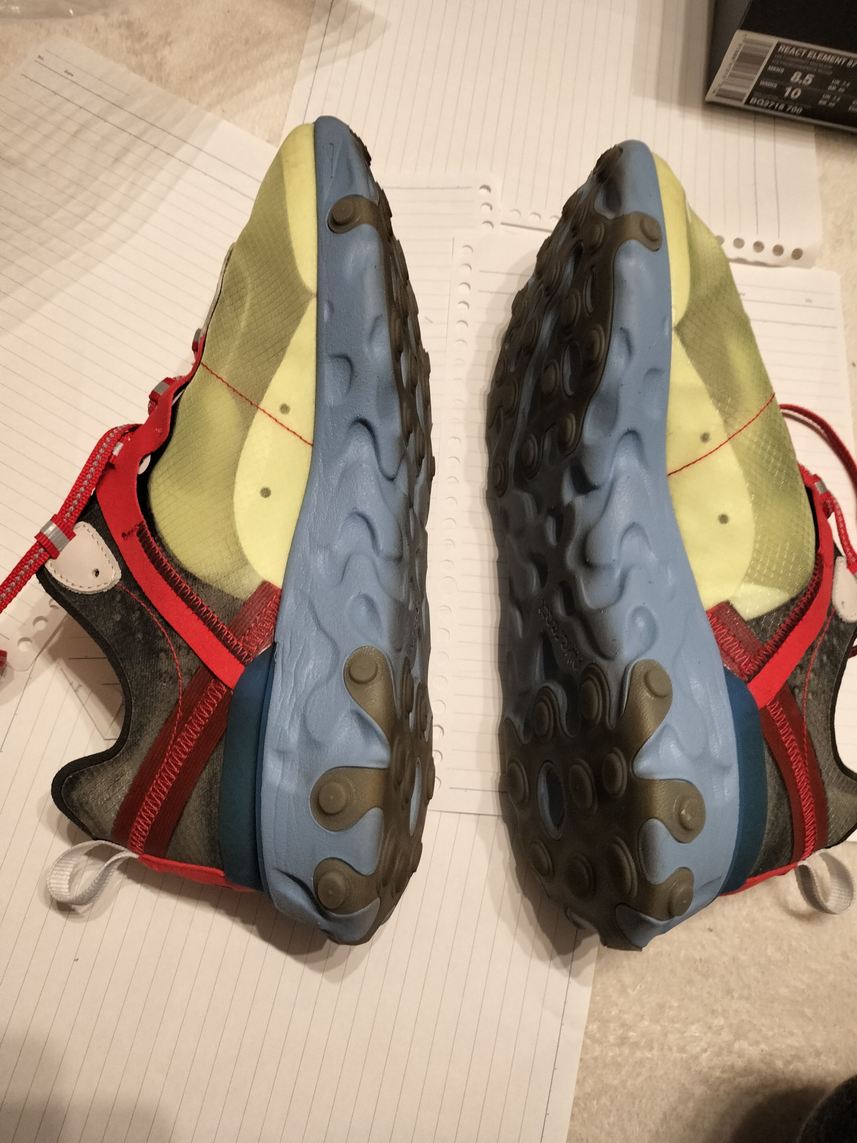 アンダーカバー×ナイキ リアクトエレメント87 イエロー/レッド