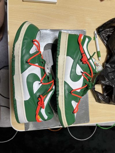 Off-White × Nike Dunk Low "White/Pine Green"