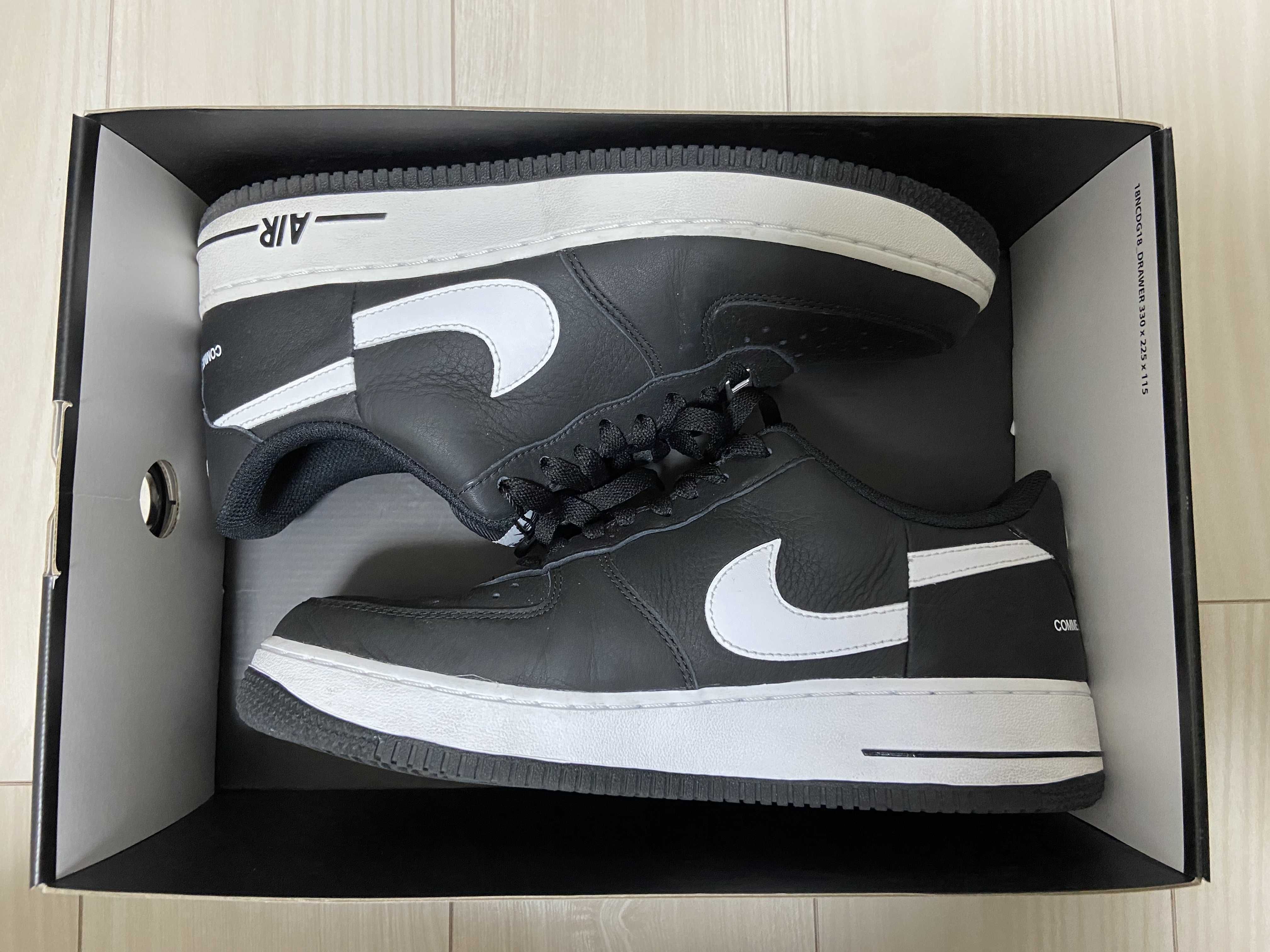 Supreme × COMME des GARCONS SHIRT × Nike Air Force 1 Low "Black/White" (2018)