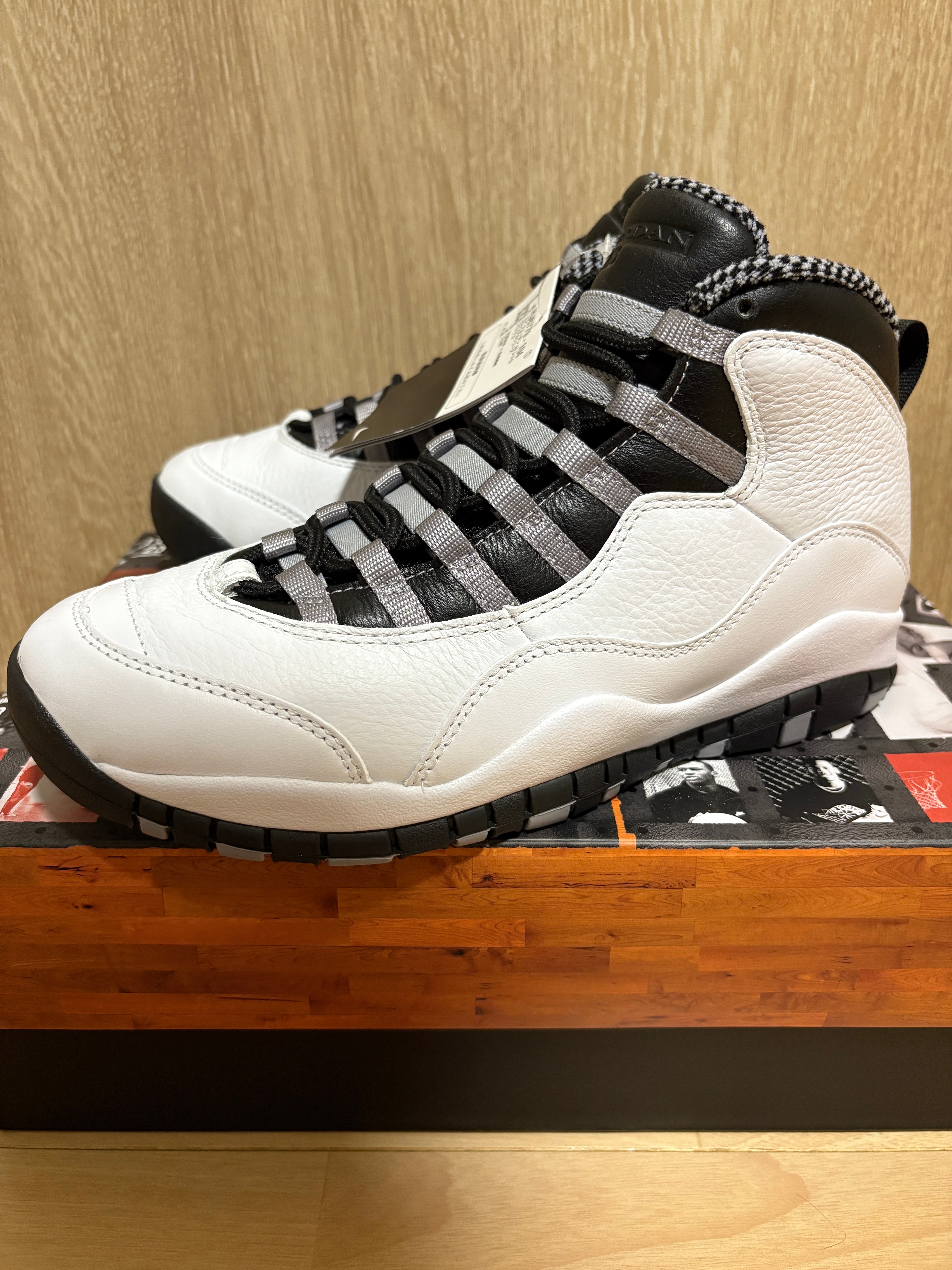 NIKE JORDAN 23cm ジョーダン10 スニーカー　バッシュ　靴 JORDAN BRAND AIR JORDAN 10 RETRO WHITE/BLACK-LT STEEL GREY