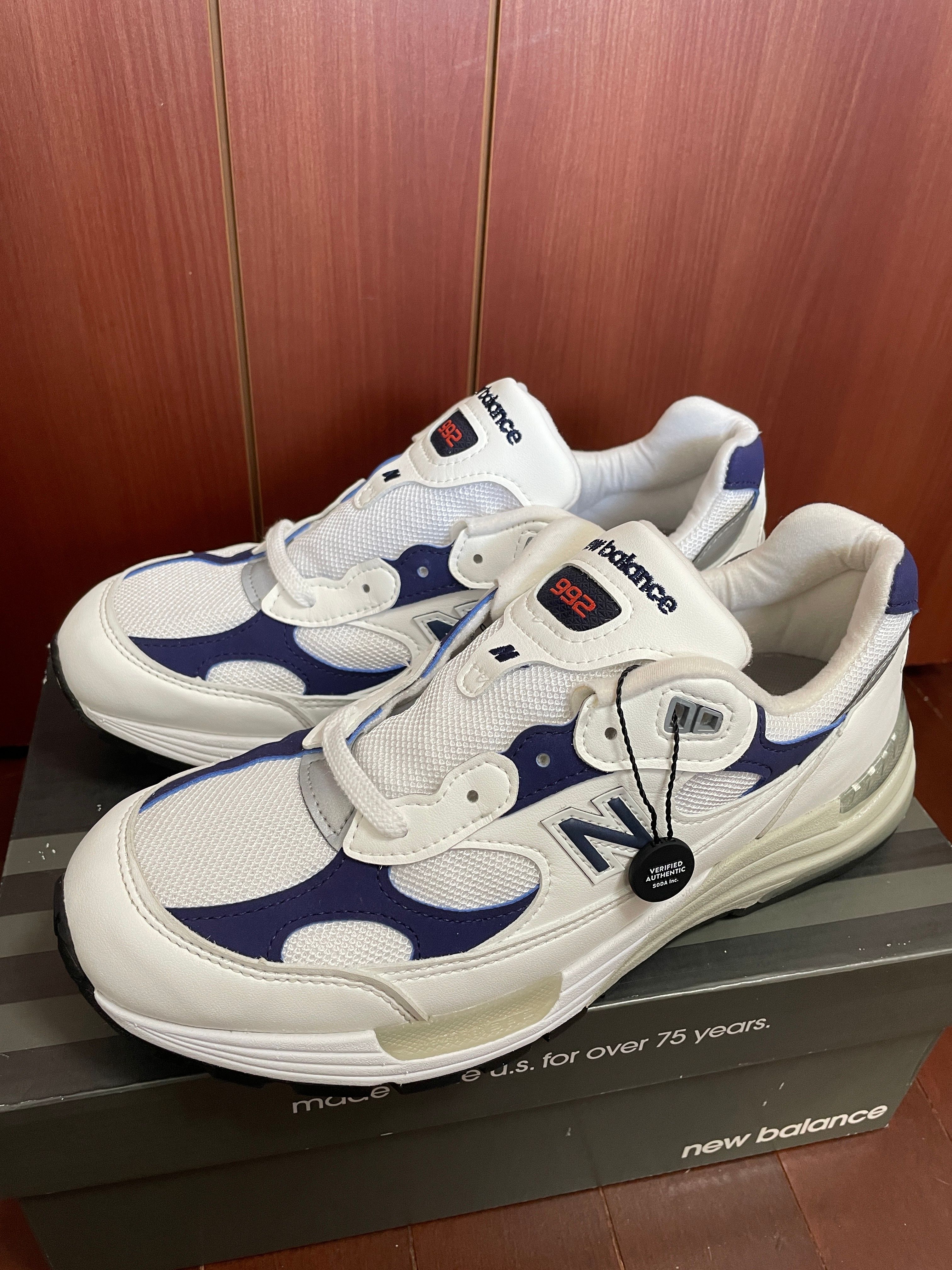 New Balance 992 Made in USA "White Navy"