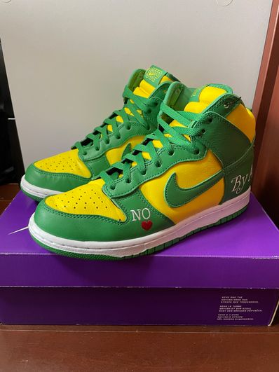 Supreme × Nike SB Dunk High By Any Means "Brazil"