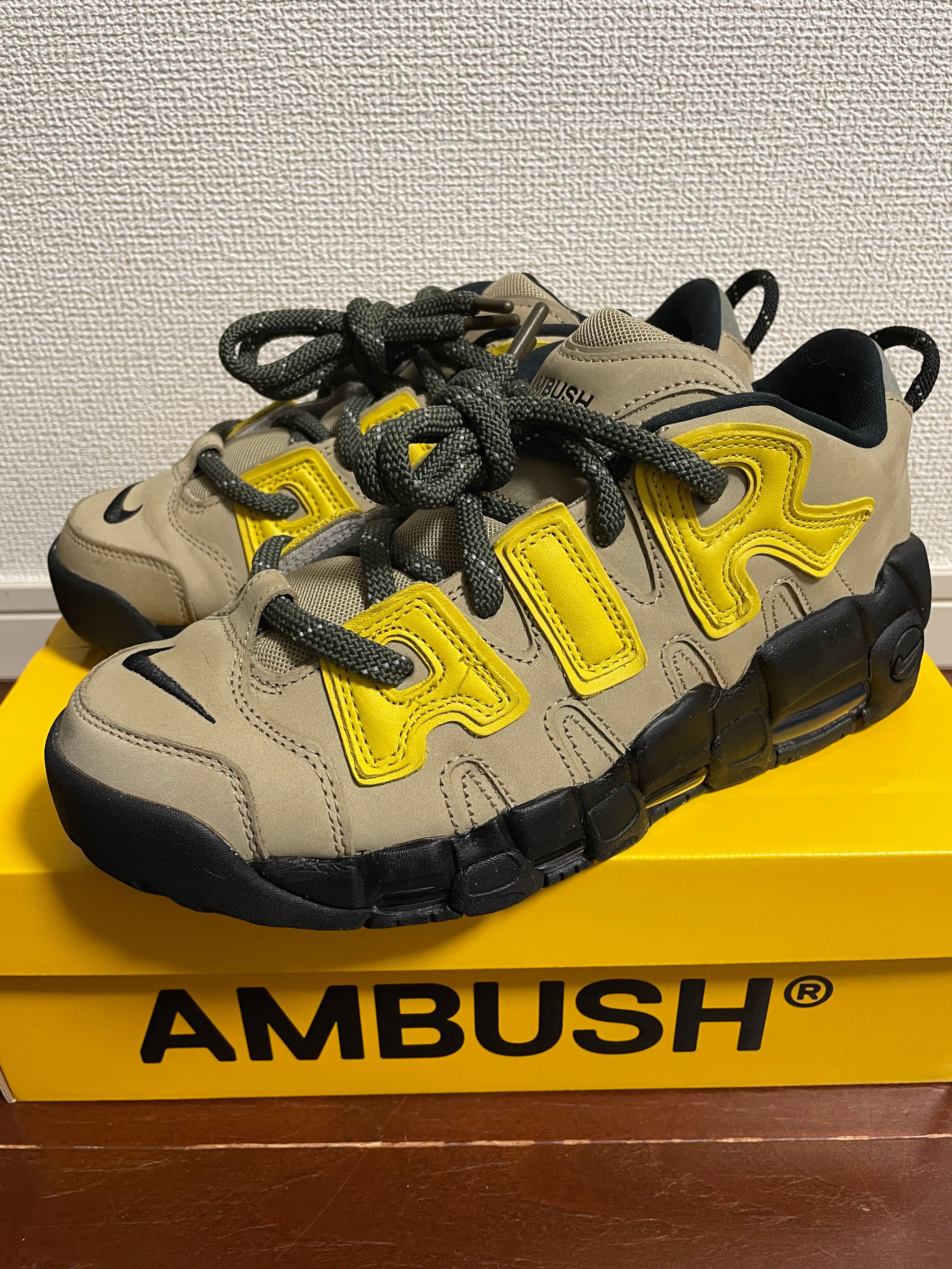 AMBUSH × Nike Air More Uptempo Low "Vivid Sulfur and Limestone"