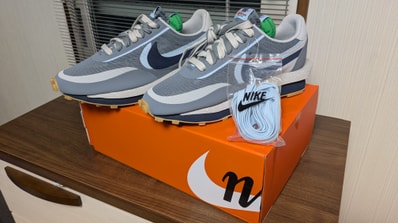 CLOT × Sacai × Nike LD Waffle "Grey Obsidian/Cool Grey"