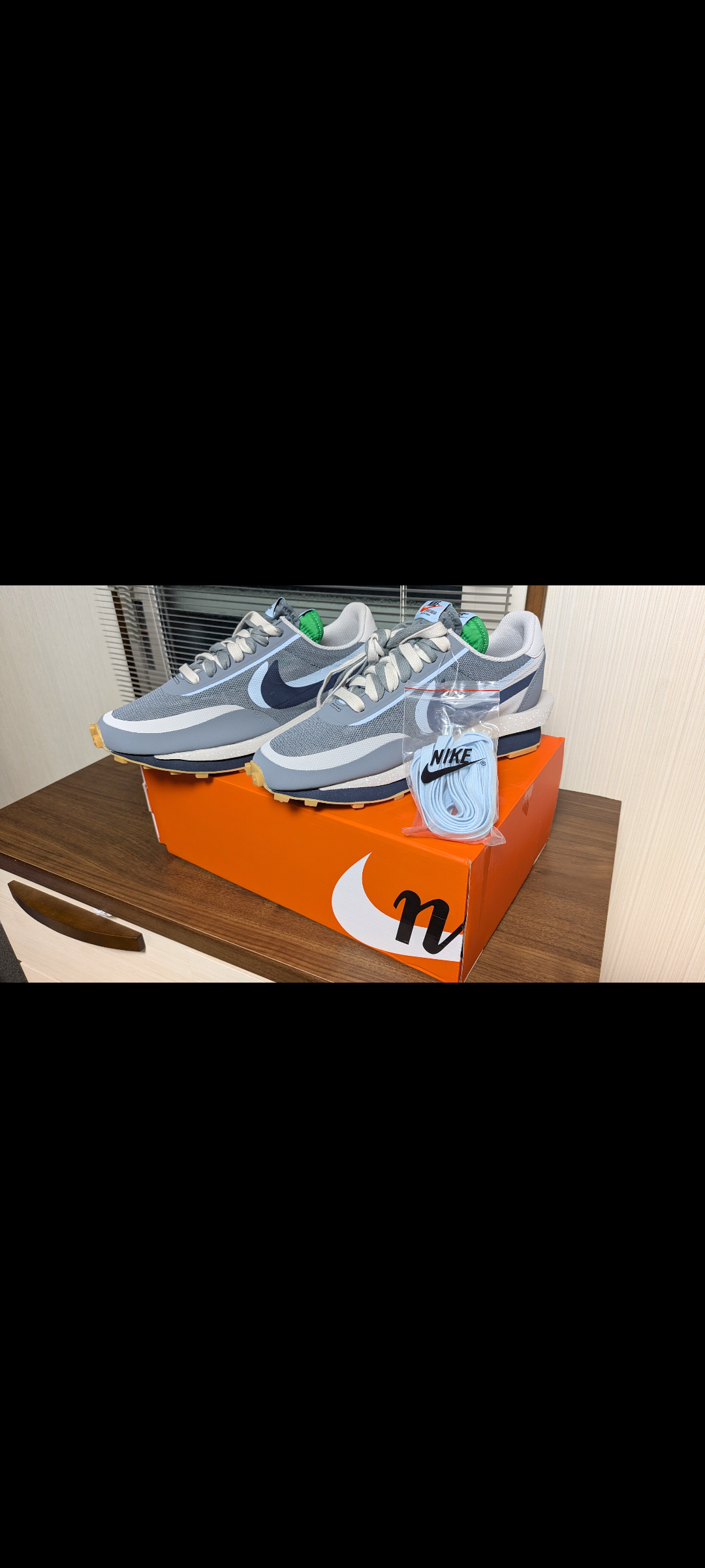 CLOT × Sacai × Nike LD Waffle "Grey Obsidian/Cool Grey"