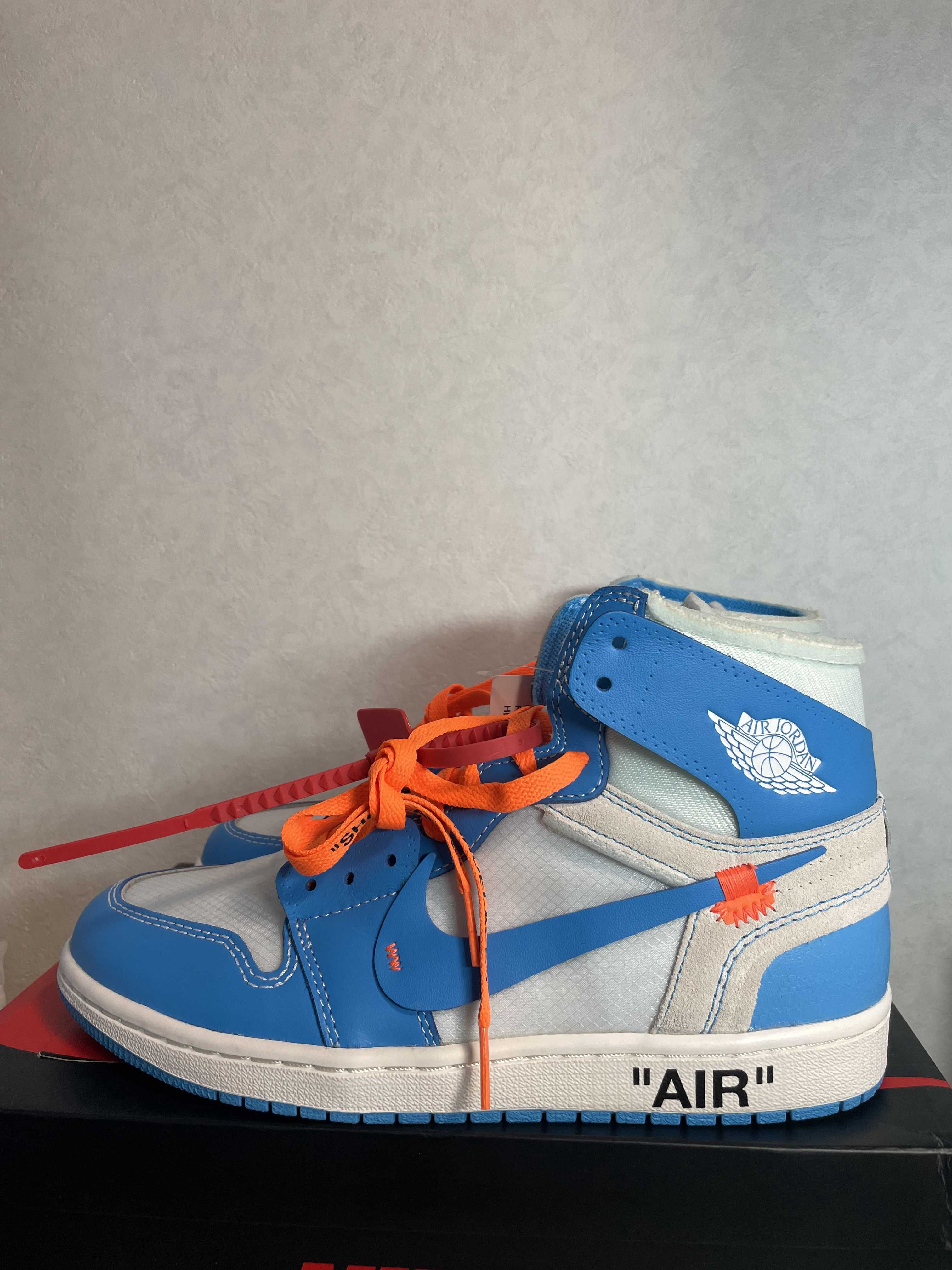 Off-White × Nike Air Jordan 1 High UNC "White/Dark Powder Blue"