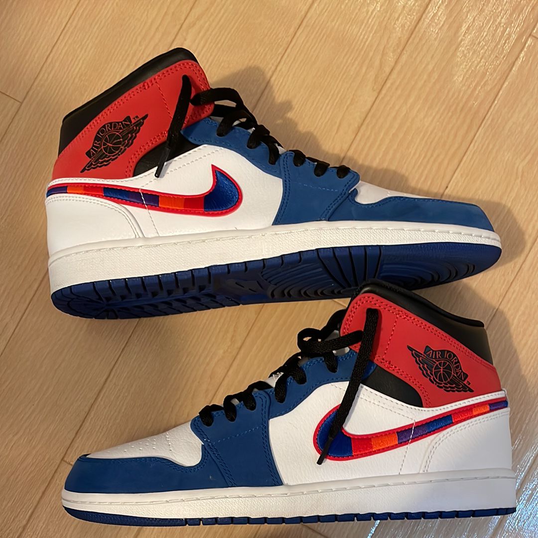 NIKE AIR JORDAN 1 MID "WHITE/BLUE/RED"