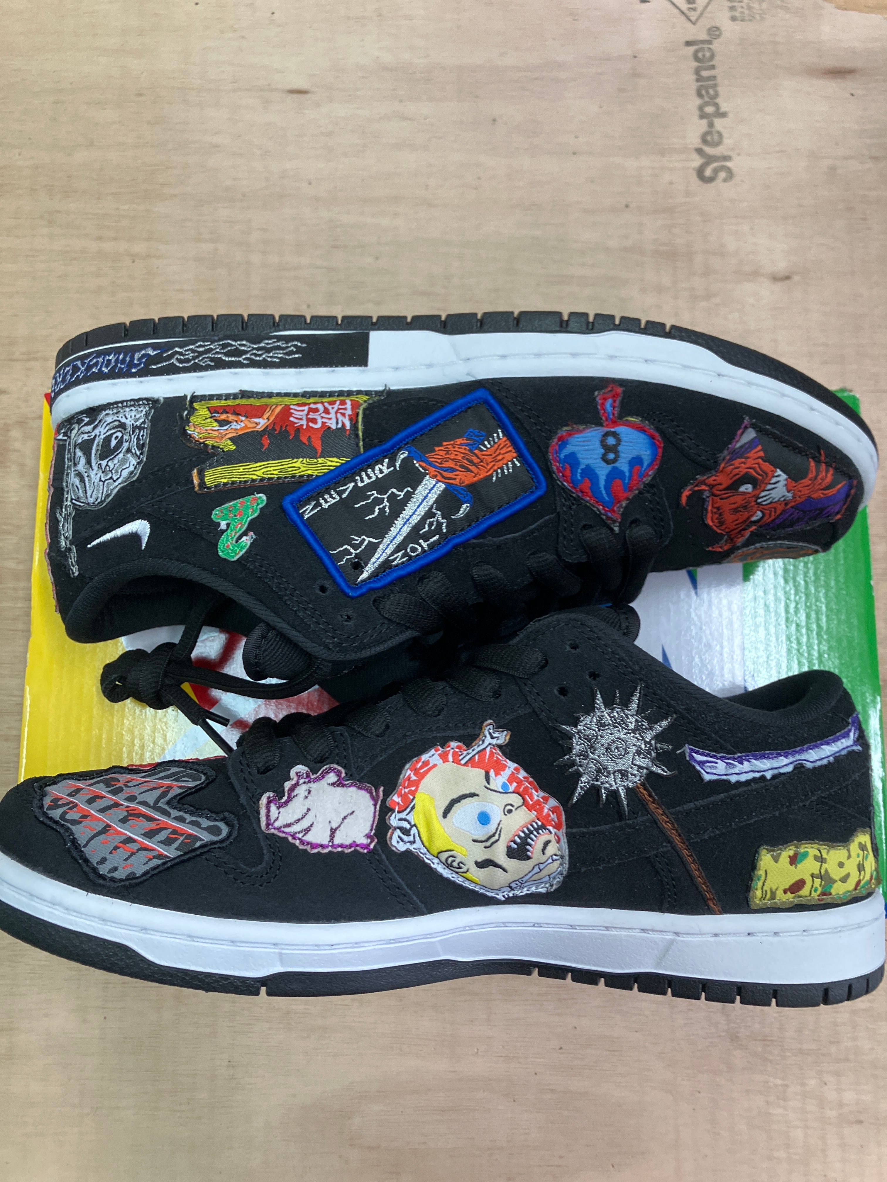 Neck face × Nike SB Dunk Low "Black/White/Multi Color"