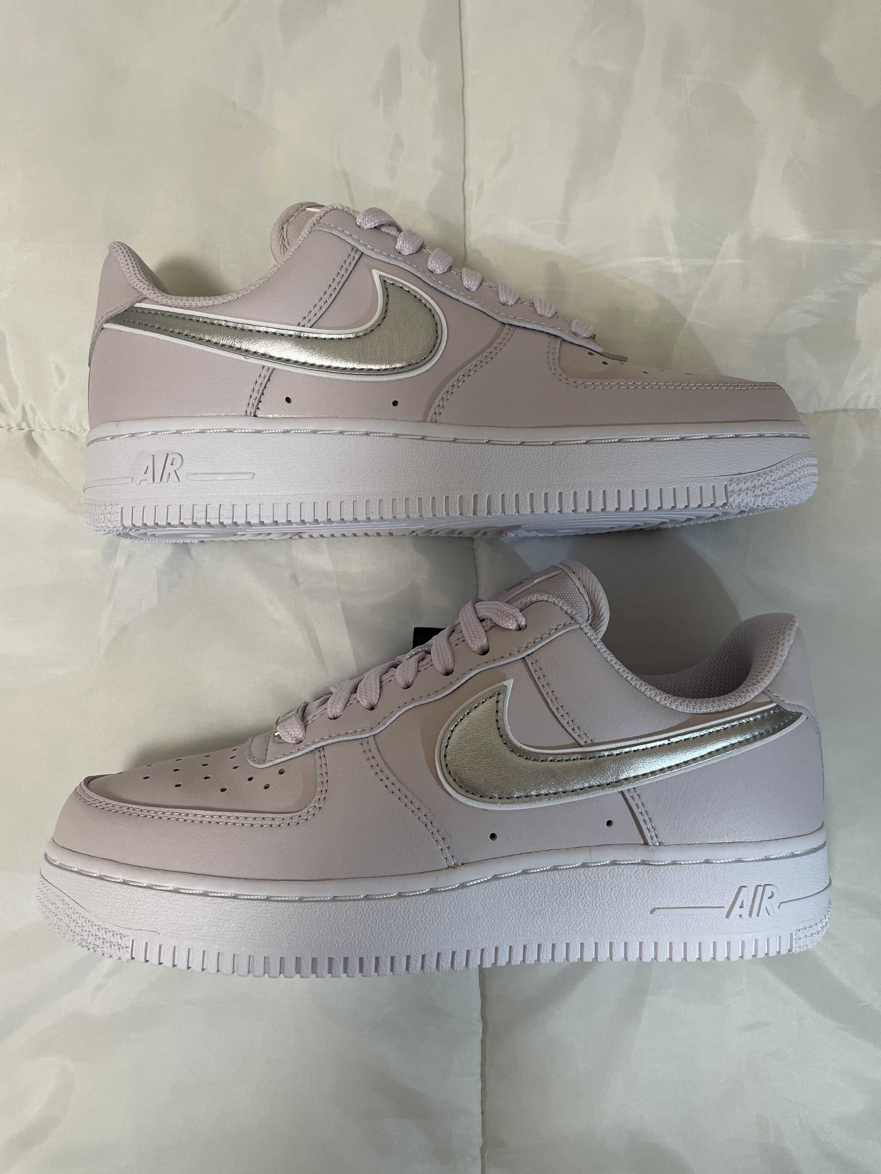 Nike Women's Air Force 1 Low 07 Essential "White/Black/Gold Mini Swoosh"