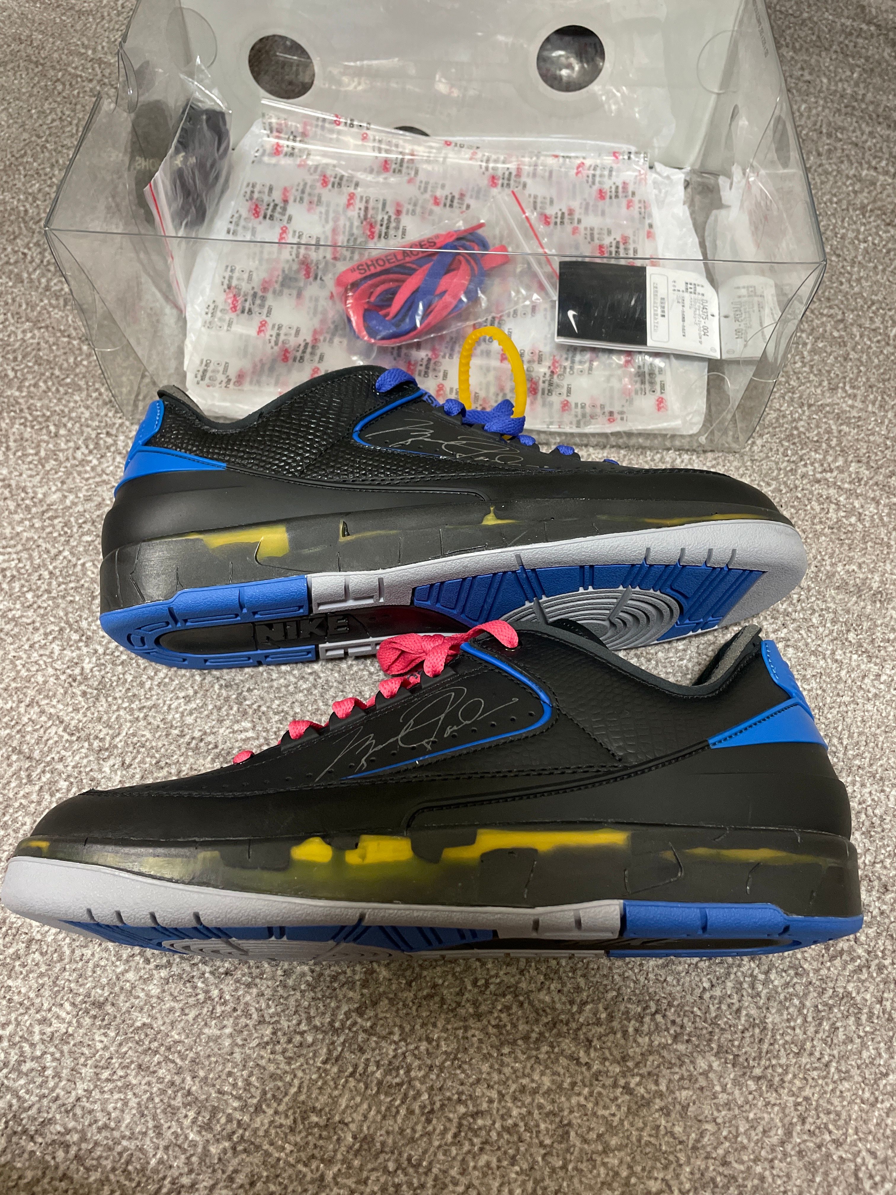 Off-White × Nike Air Jordan 2 Low "Black and Varsity Royal"