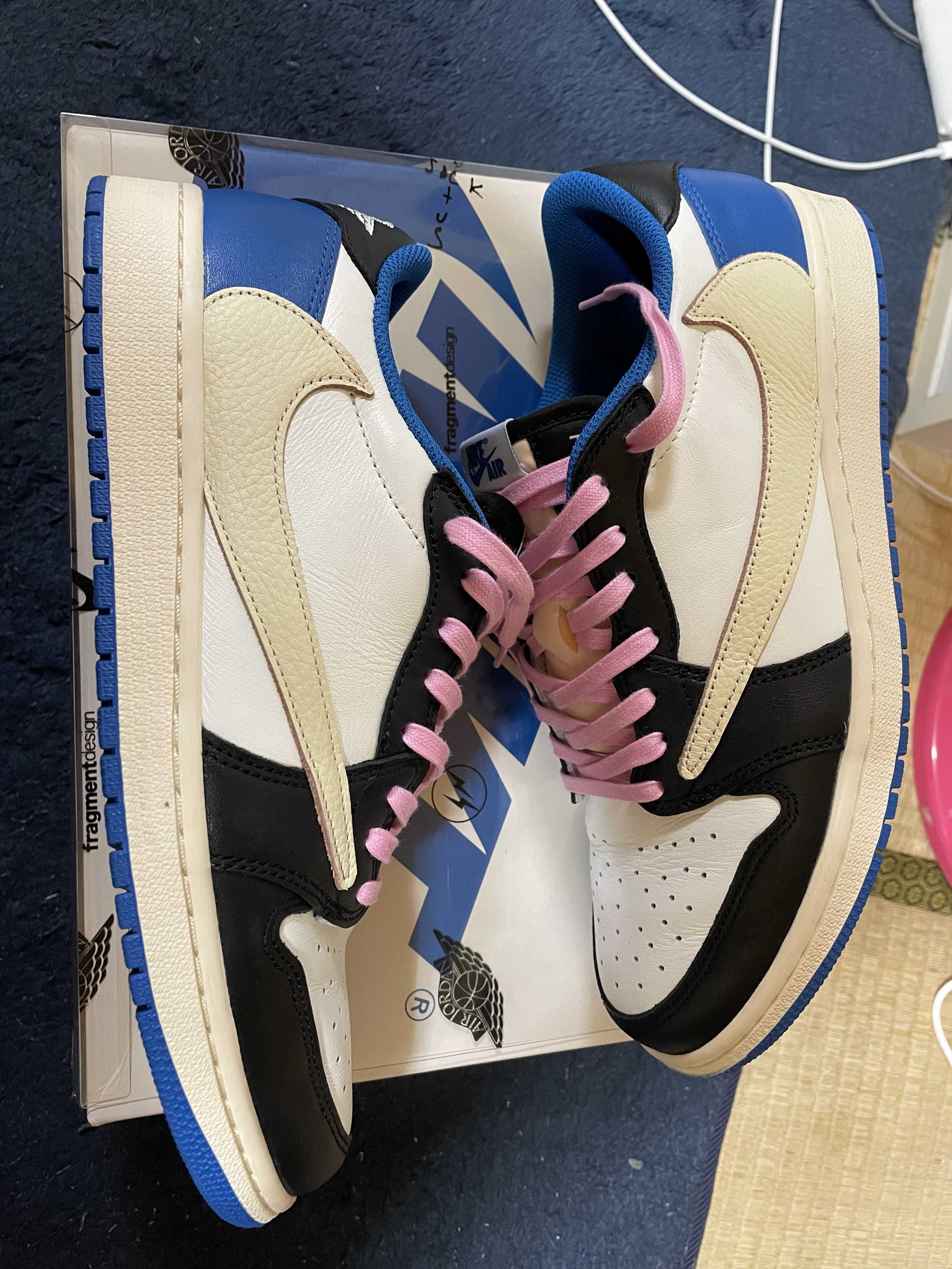 Travis Scott × fragment design × Nike Air Jordan 1 Low OG SP "Military Blue"