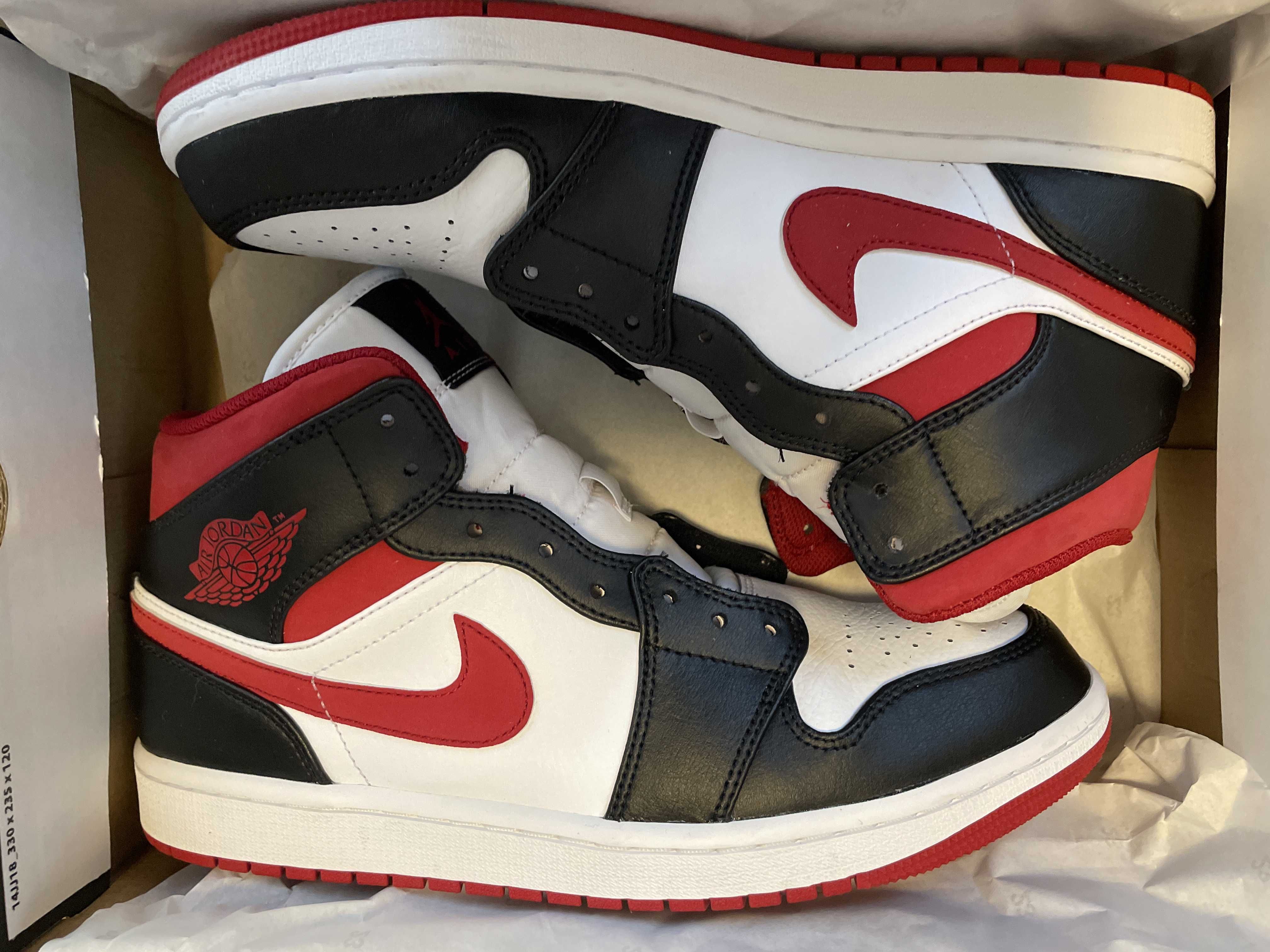 Nike Air Jordan 1 Mid "White/Gym Red Black"