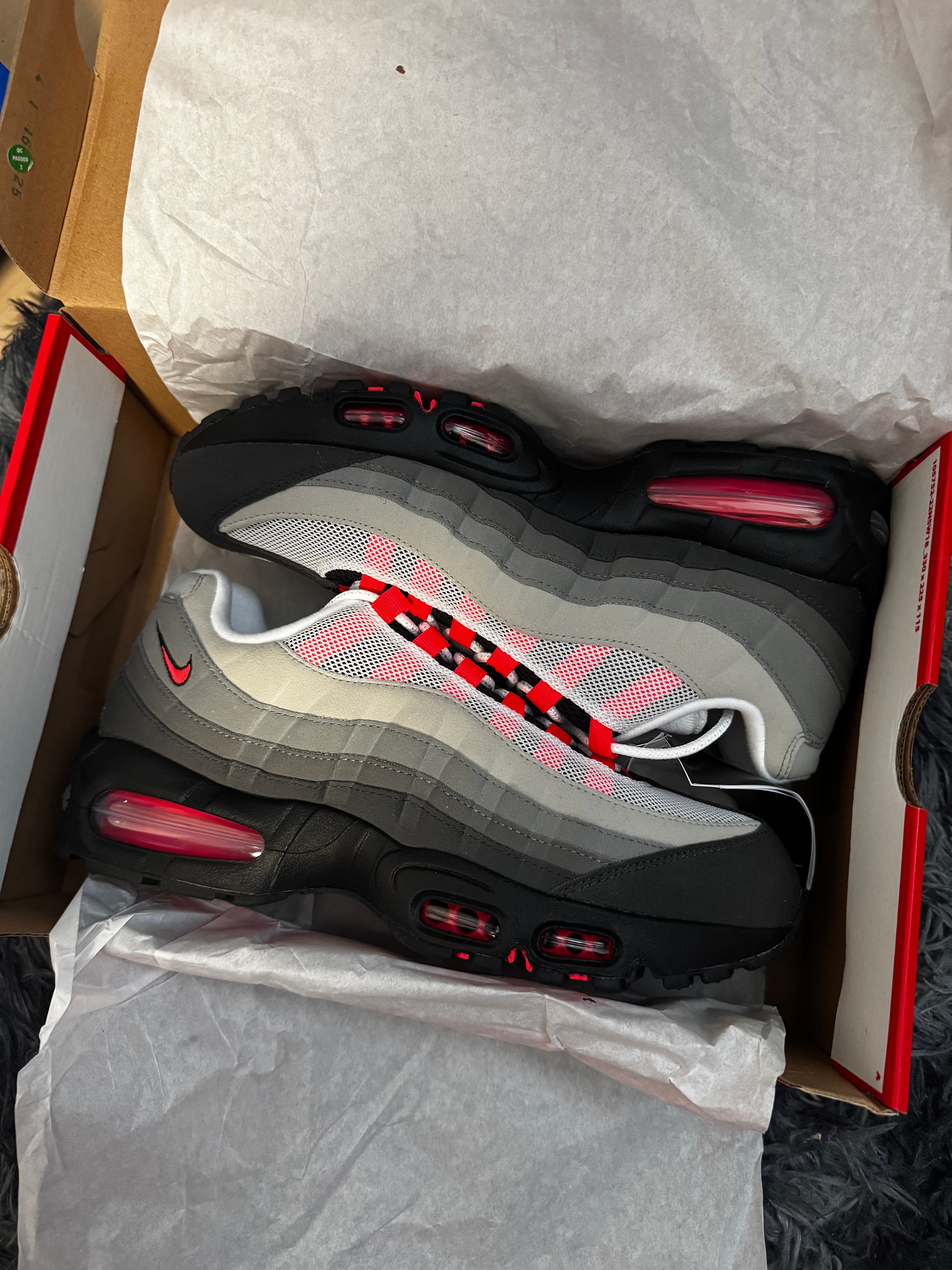 Nike Air Max 95 OG Big Bubble "Medium Ash/Solar Red"