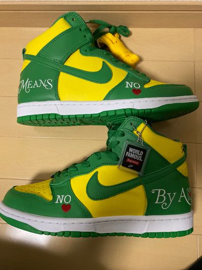 Supreme × Nike SB Dunk High By Any Means "Brazil"