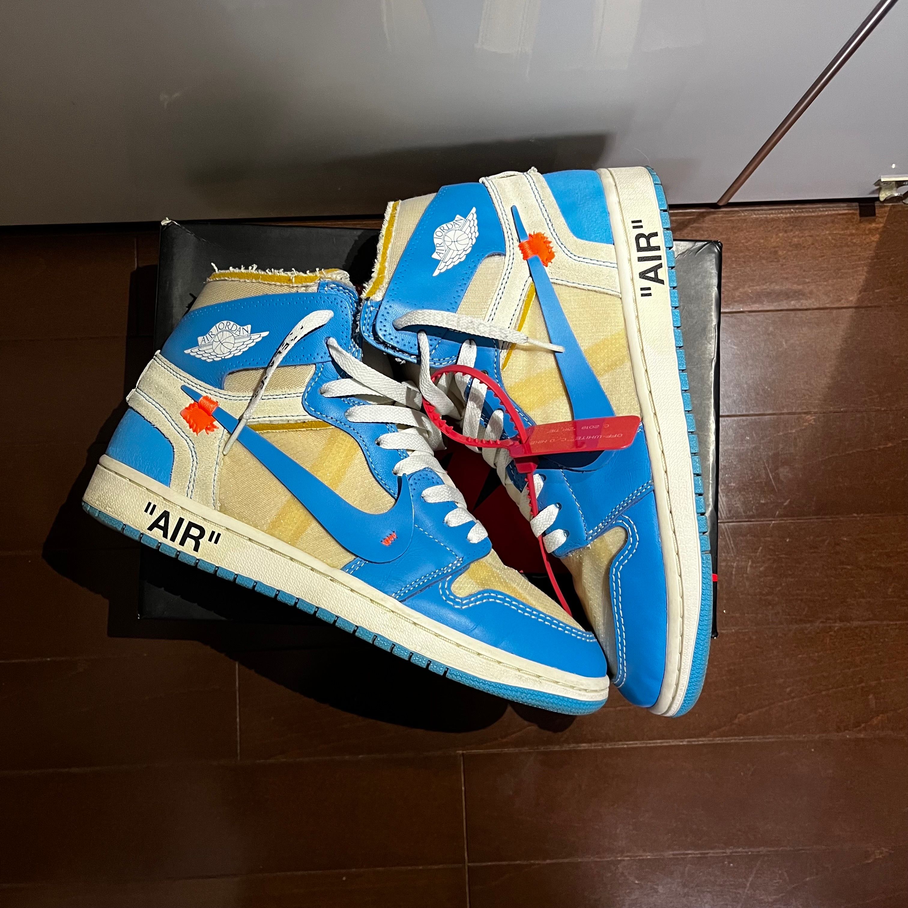 Off-White × Nike Air Jordan 1 High UNC "White/Dark Powder Blue"
