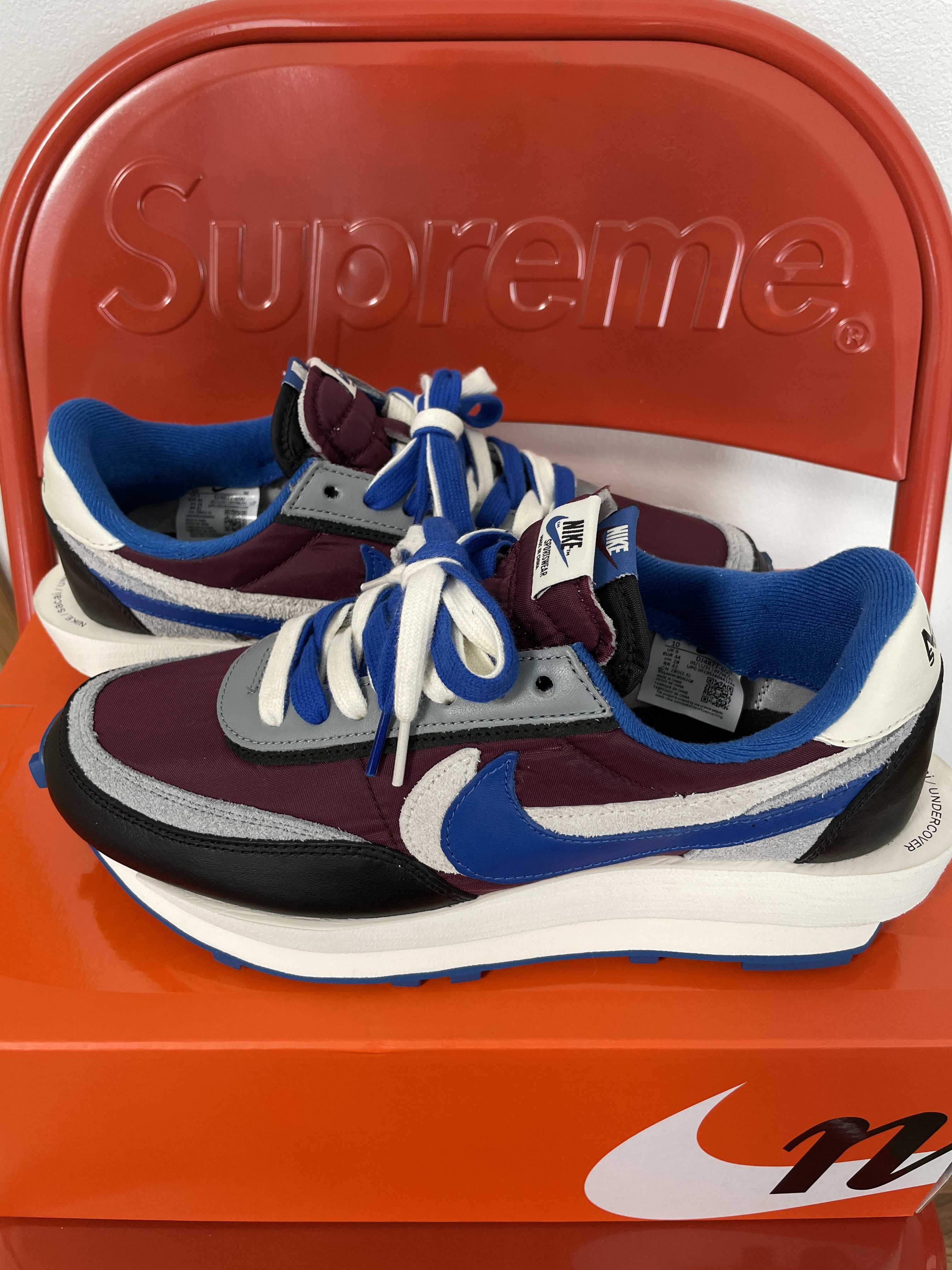 UNDERCOVER × sacai × Nike LD Waffle "Night Maroon/Pale Ivory-Ground Grey-Team Royal"