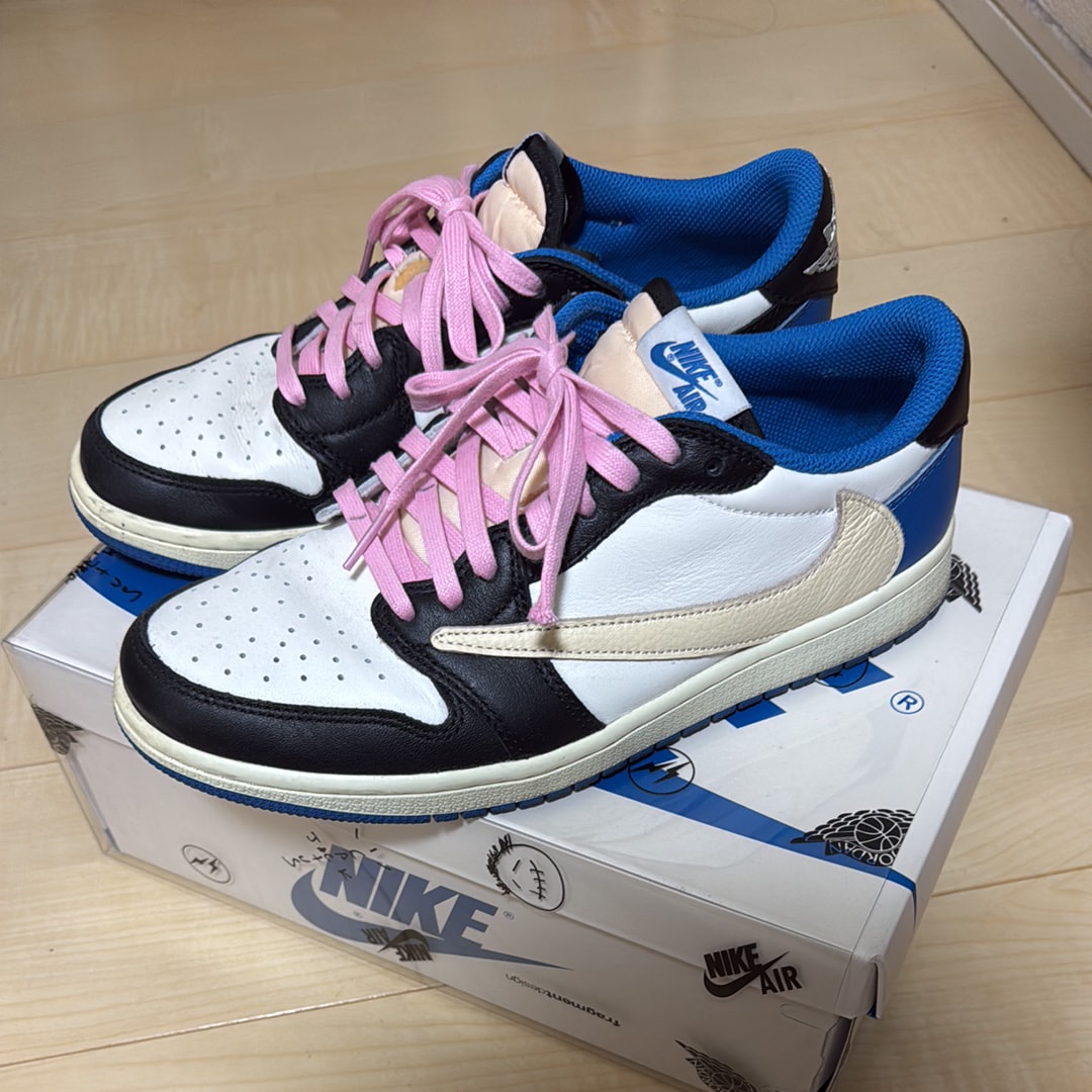 Travis Scott × fragment design × Nike Air Jordan 1 Low OG SP "Military Blue"