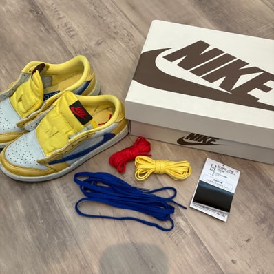 Travis Scott × Nike PS Jordan 1 Low OG SP "Canary"