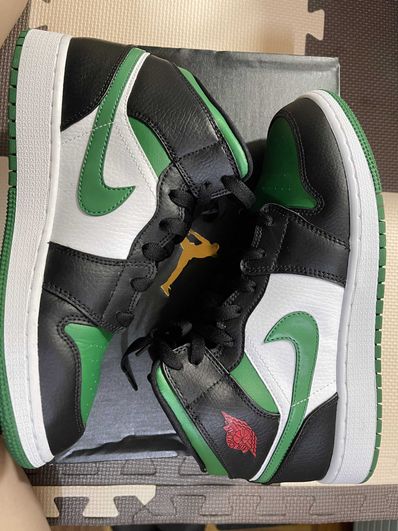 NIKE GS AIR JORDAN 1 MID "GREEN TOE"
