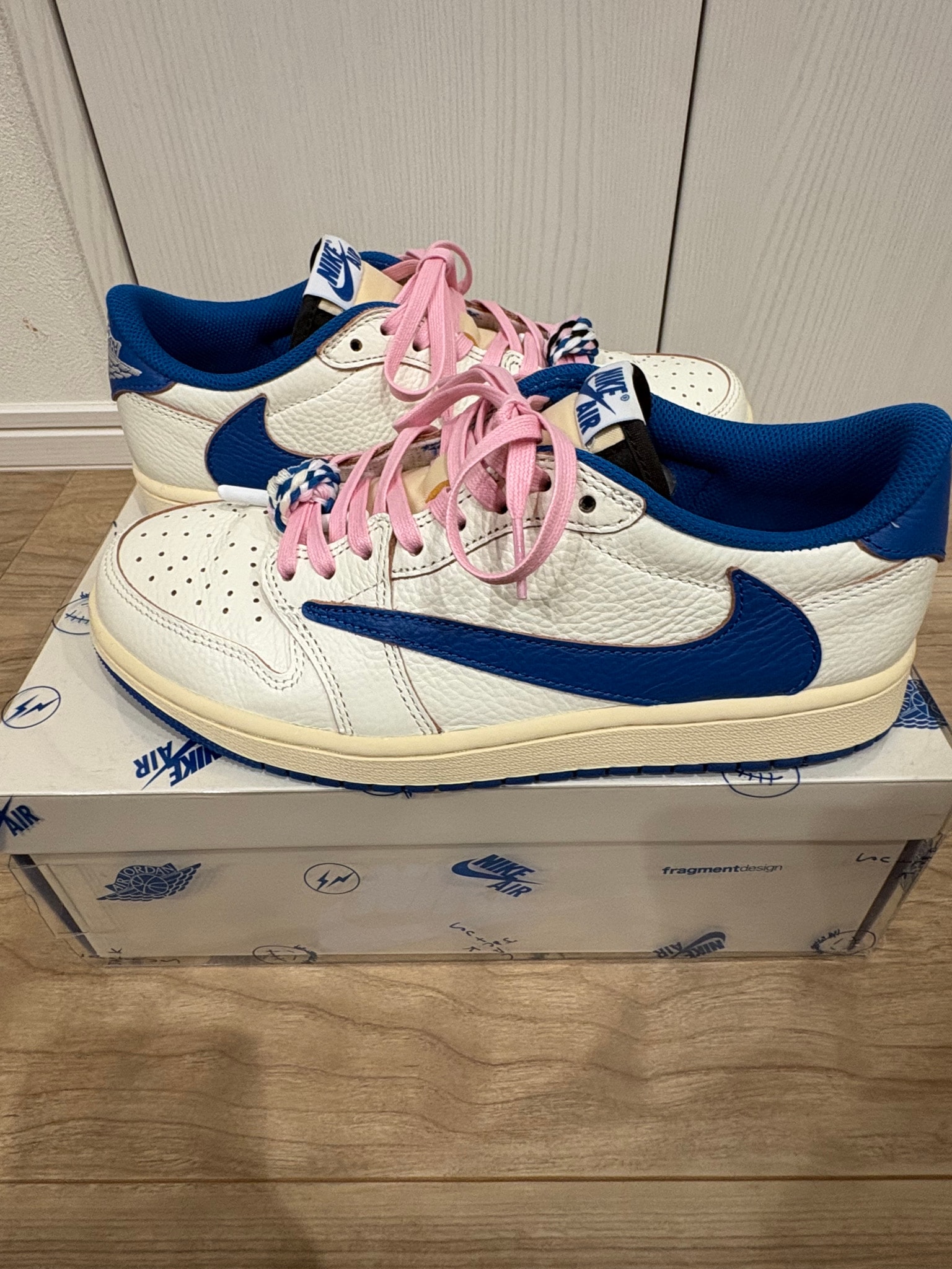 Travis Scott × fragment design × Nike Air Jordan 1 Low OG "Sail/Military Blue"