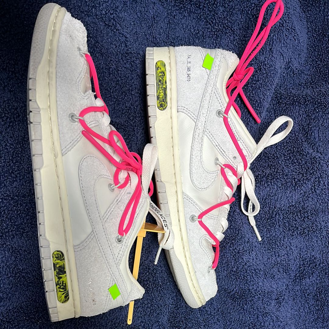 Off-White × Nike Dunk Low "Sail/Neutral Gray/Hyper Pink"