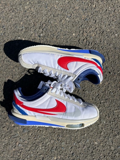 sacai × Nike Zoom Cortez "White and University Red"