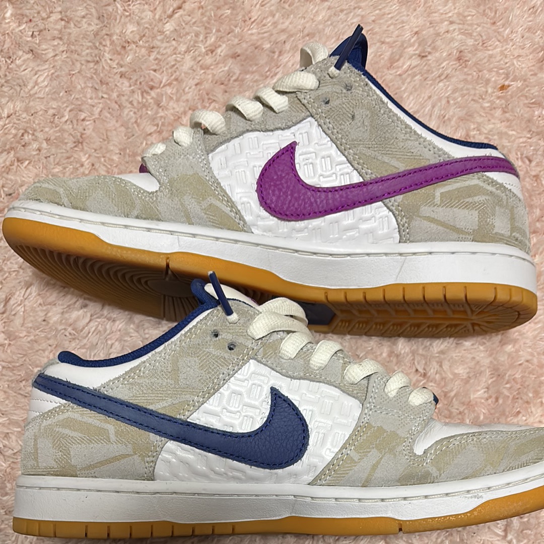 Rayssa Leal × Nike SB Dunk Low PRM "Pure Platinum and Vivid Purple"