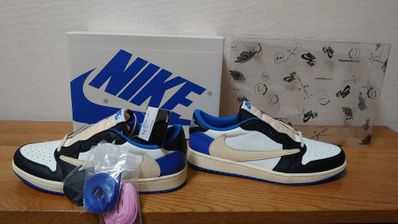 Travis Scott × fragment design × Nike Air Jordan 1 Low OG SP "Military Blue"