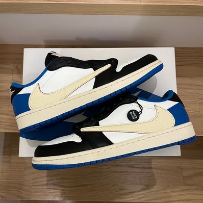 Travis Scott × fragment design × Nike Air Jordan 1 Low OG SP "Military Blue"