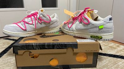 Off-White × Nike Dunk Low "Sail/Neutral Gray/Hyper Pink"