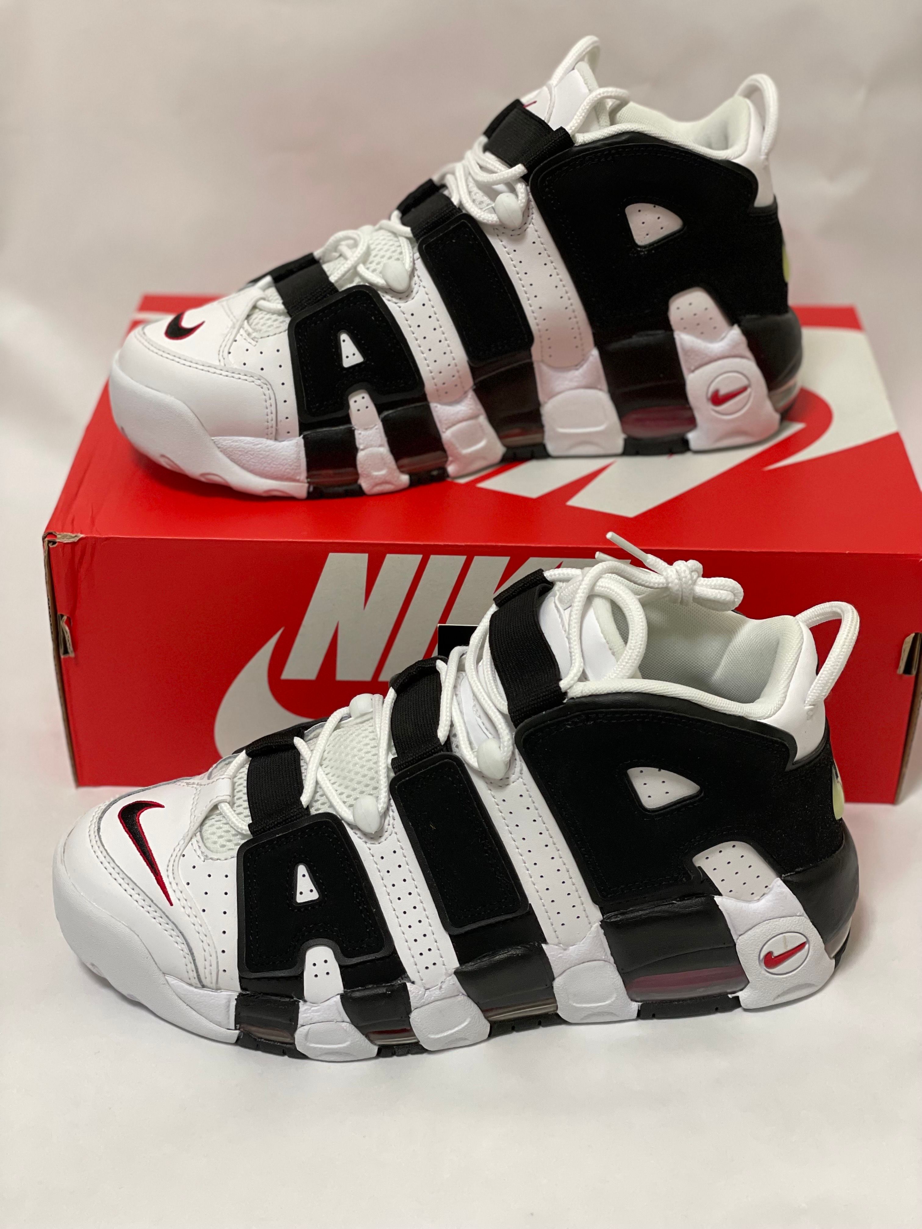 NIKE AIR MORE UPTEMPO "WHITE/BLACK/UNIVERSITY RED"(2020)