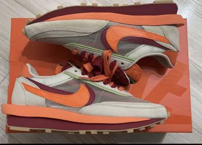 CLOT × Sacai × Nike LD Waffle "Orange Blaze"