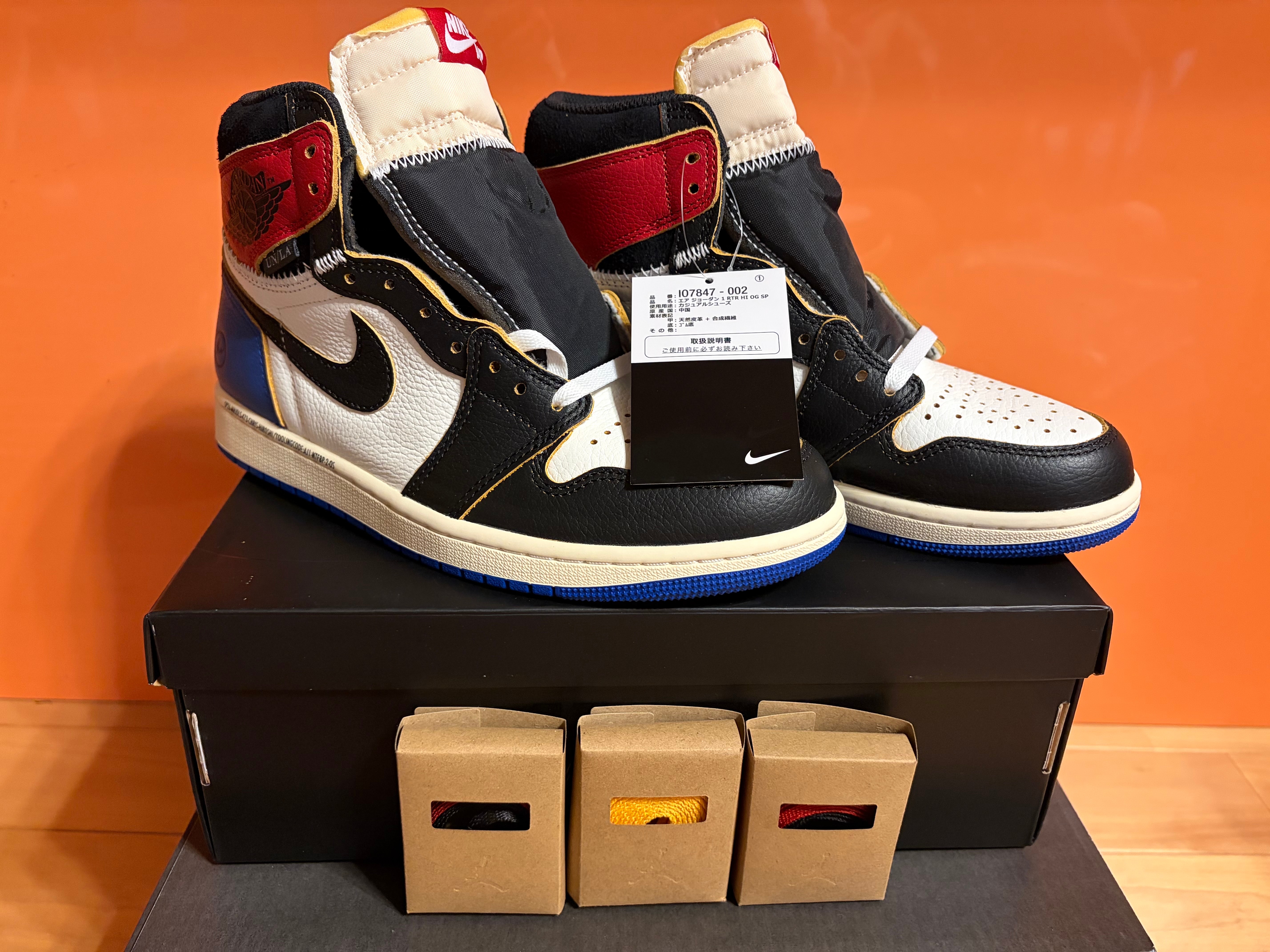 fragment design × UNION × Nike Air Jordan 1 High OG "Black/Varsity Red"