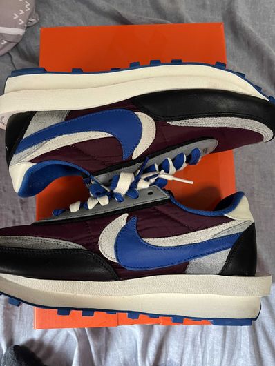 UNDERCOVER × sacai × Nike LD Waffle "Night Maroon/Pale Ivory-Ground Grey-Team Royal"