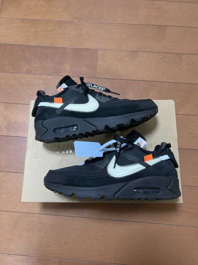 Off-White × Nike Air Max 90 "Black/Black-Cone-White"