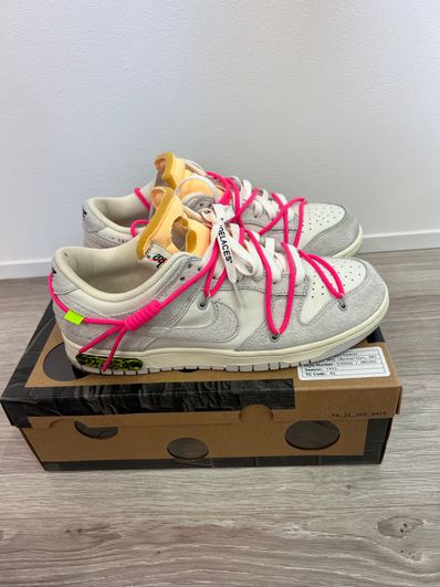 Off-White × Nike Dunk Low "Sail/Neutral Gray/Hyper Pink"