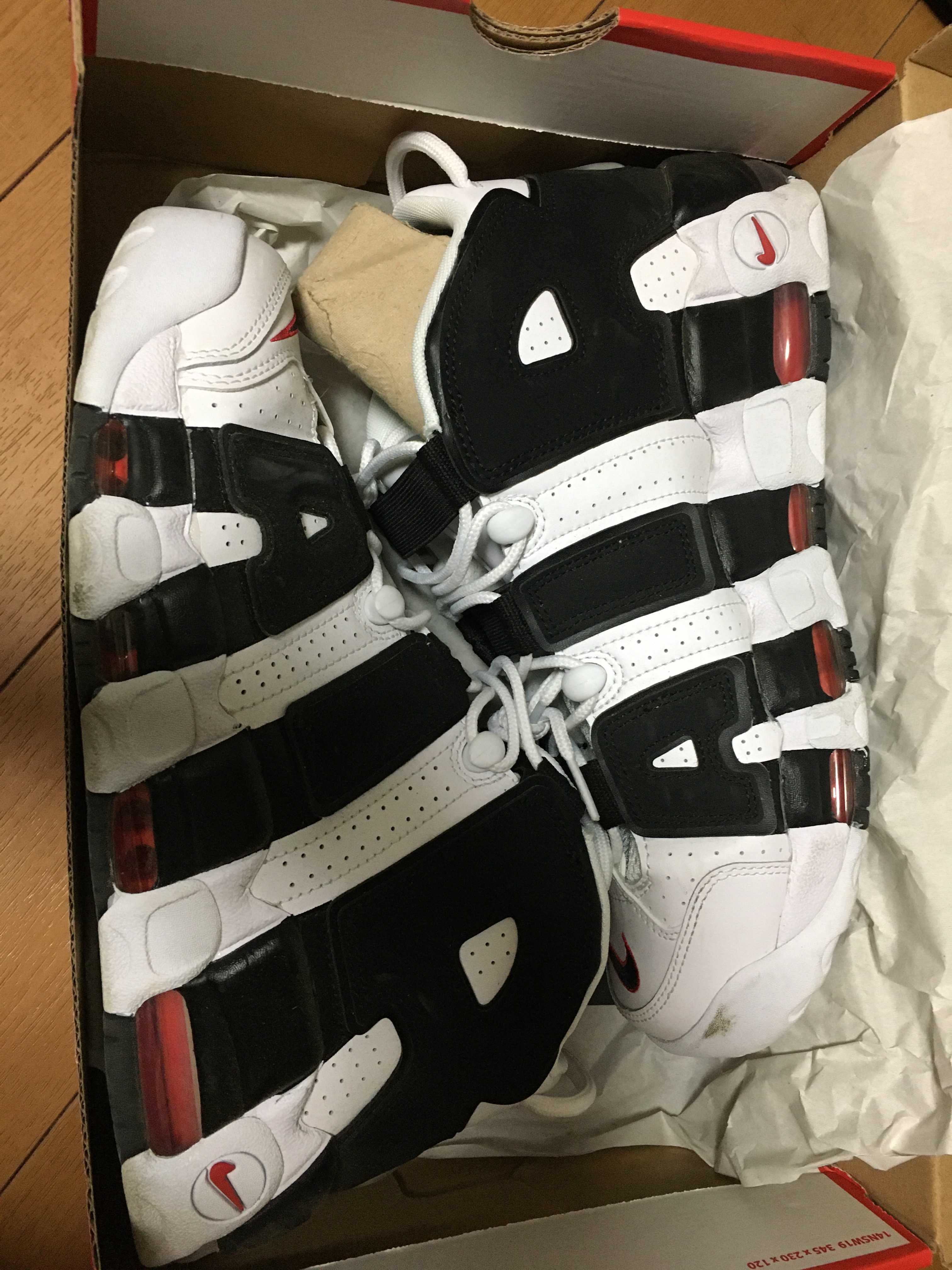 NIKE AIR MORE UPTEMPO "WHITE/BLACK/UNIVERSITY RED"(2020)