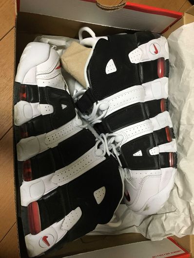 NIKE AIR MORE UPTEMPO "WHITE/BLACK/UNIVERSITY RED"(2020)